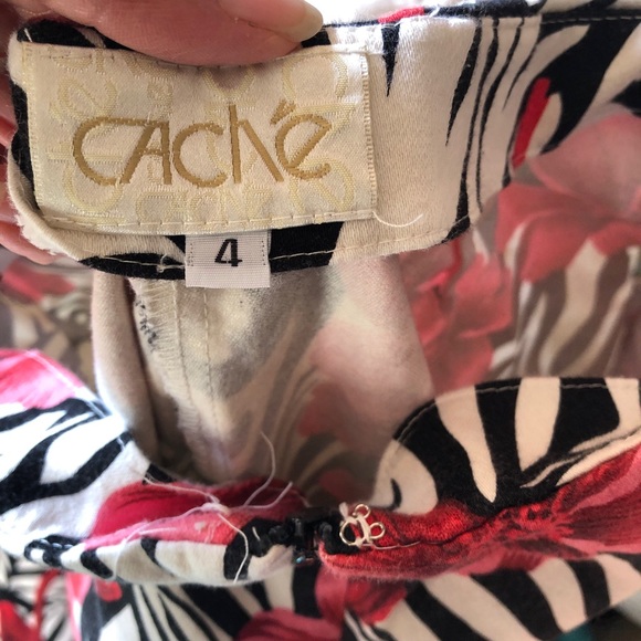 Cache pants fun print animal print Sz 4 - Picture 3 of 3
